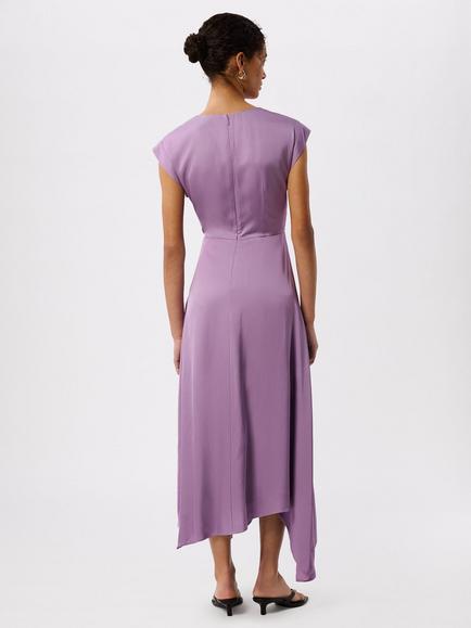Whistles Lace Insert Asymmetric Dress containing LENZING™ ECOVERO™ Viscose - view 2, Lilac
