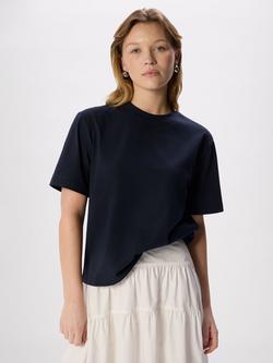 Whistles Cotton Crew Neck T-Shirt, Navy, Navy