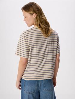 Whistles Stripe Relaxed T-Shirt - view 2, Blue/Cream