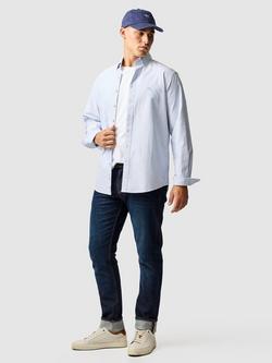 Rodd & Gunn Textured Look Regimental Stripe Shirt, Chambray - view 2, Chambray