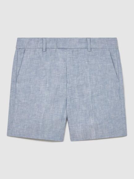 Reiss Kids' Atlantic Linen Shorts, Blue, Blue