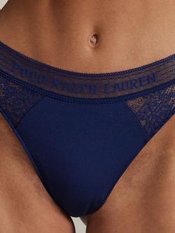 Polo Ralph Lauren Love Collection Lace Thong, Navy - view 2, Navy