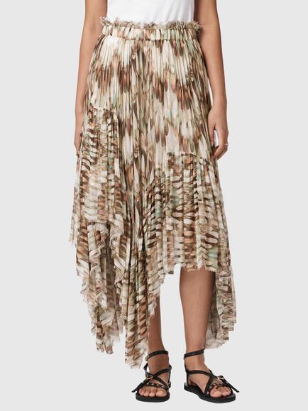 AllSaints Danae Skirt, Pink/Multi, Pink/Multi
