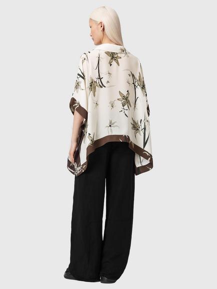 AllSaints Floral Relaxed Kimono Shirt, White - view 2, White