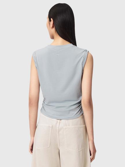 AllSaints West Crew Neck Tank Top, Blue Mid - view 2, Blue Mid