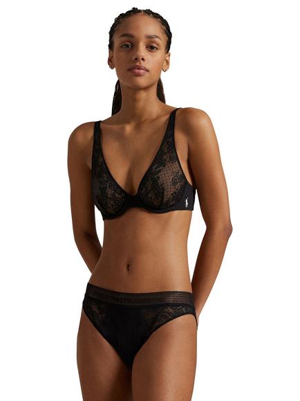 Polo Ralph Lauren Love Lace Plunge Bra, Onyx, Onyx