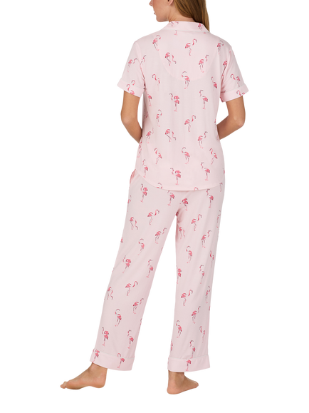 kate spade new york Flamingo Cove Button Down Long Pyjama Set, Pink - view 2, Pink