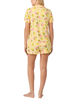 kate spade new york Lemon Party Button Down Short Pyjama Set, Yellow/Pink - view 2, Yellow/Pink