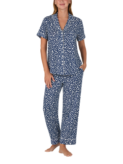 kate spade new york Abstract Spot Button Down Long Pyjama Set, Blue/White, Blue/White