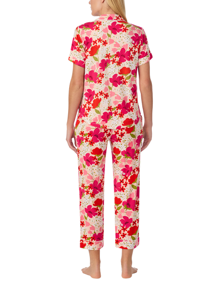 kate spade new york Bountiful Garden Button Down Cropped Pyjama Set, Multi - view 2, Multi