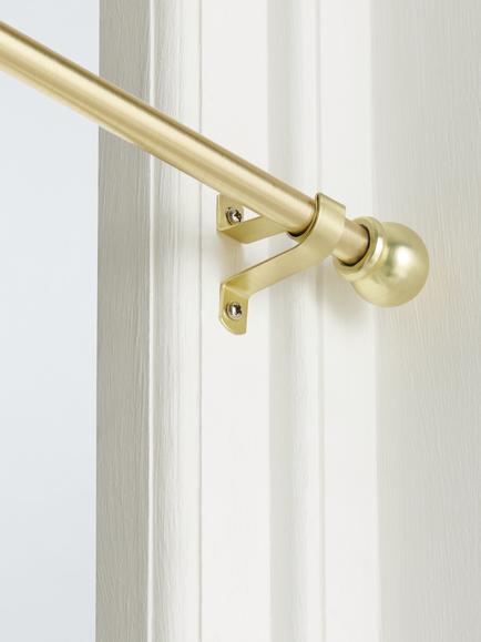 John Lewis Eyelet Fixed Curtain Pole Kit with Ball Finial, Dia.10mm, Brushed Gold