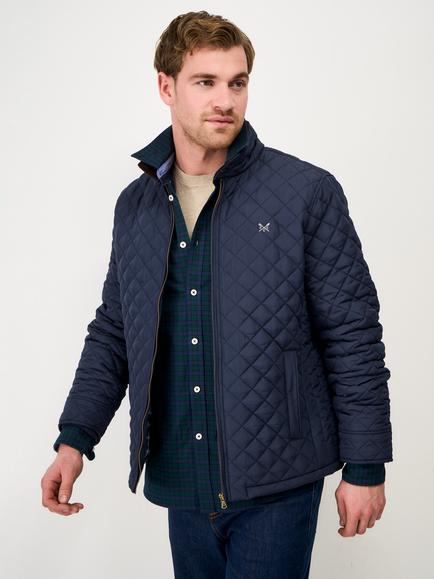 Crew Clothing Quilted Harrington Jacket, Navy Blue, Navy Blue