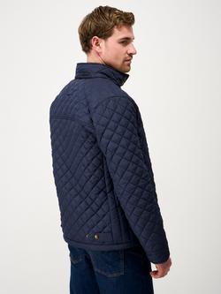 Crew Clothing Quilted Harrington Jacket, Navy Blue - view 2, Navy Blue