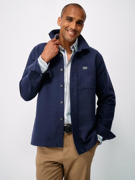 Crew Clothing Heavy Brushed Cotton Regular Fit Shirt, Navy Blue, Navy Blue