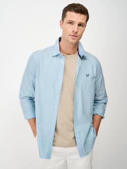 Crew Clothing Timsley Cotton Regular Fit Stripe Oxford Shirt, Light Blue