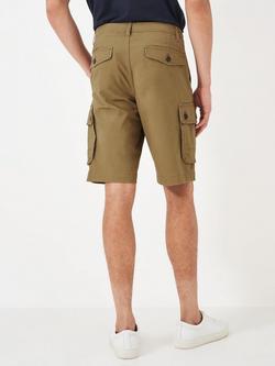 Crew Clothing Cotton Blend Cargo Shorts, Aubergine - view 2, Tan