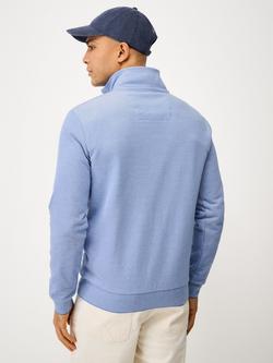 Crew Clothing Birdseye Half Zip Jumper - view 2, Bright Blue