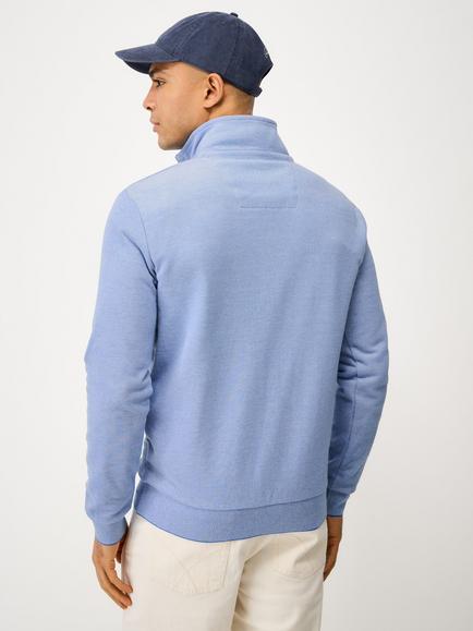 Crew Clothing Birdseye Half Zip Jumper - view 2, Bright Blue