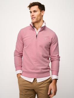 Crew Clothing Birdseye Half Zip Jumper, Pastel Pink