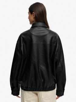 Superdry Collared Oversized Bomber Jacket - view 2, Black
