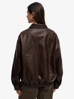 Superdry Collared Oversized Bomber Jacket - view 2, Hot Chocolate