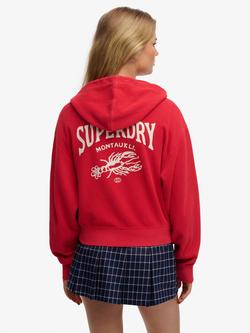 Superdry Heritage Hamptons Zip Hoodie - view 2, Varsity Red