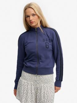 Superdry Athletic Essentials Zip Through Track Top, Mariner Navy, Mariner Navy