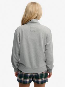 Superdry Athletic Essentials Graphic Half Zip Sweatshirt, Grey Marl - view 2, Grey Marl