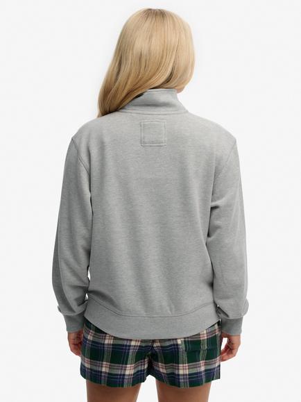Superdry Athletic Essentials Graphic Half Zip Sweatshirt, Grey Marl - view 2, Grey Marl