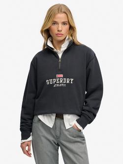 Superdry Athletic Essentials Graphic Half Zip Sweatshirt, Eclipse Navy, Eclipse Navy