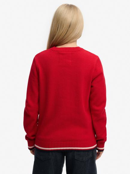 Superdry Athletic Essentials Americana Flag Jumper, Varsity Red - view 2, Varsity Red