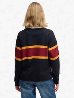 Superdry Heritage Stripe Rugby Top - view 2, Eclipse Navy