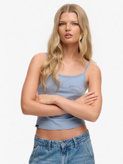 Superdry Athletics Essentials Cami Top, Tidal Blue, Tidal Blue