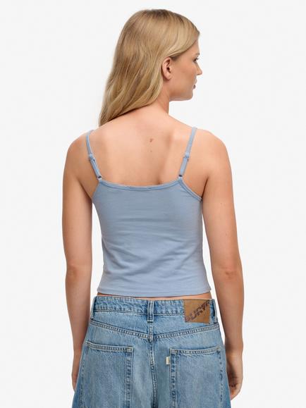 Superdry Athletics Essentials Cami Top - view 2, Tidal Blue
