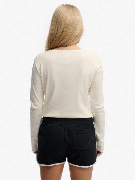 Superdry Athletic Essentials Button Down Long Sleeve Top - view 2, Desert Bone