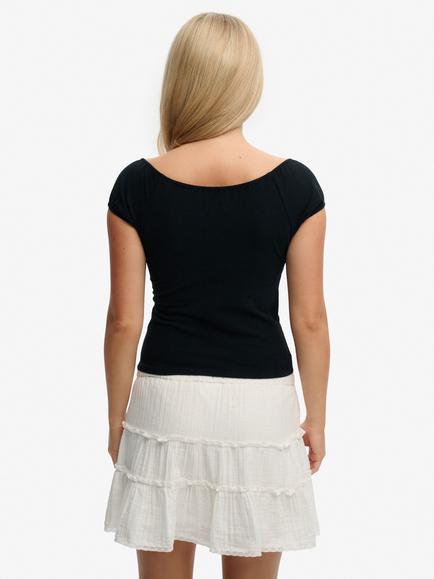 Superdry Athletic Essentials Ruched Top - view 2, Black