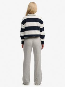 Superdry Athletic Essentials Stripe Flare Joggers, Grey Marl - view 2, Grey Marl