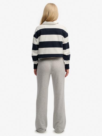 Superdry Athletic Essentials Stripe Flare Joggers, Grey Marl - view 2, Grey Marl