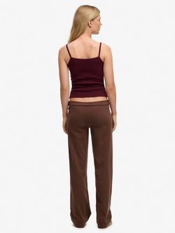 Superdry Athletic Essentials Fold Over Joggers - view 2, Chestnut Brown