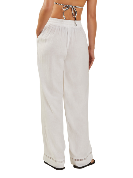 Accessorize Wide Leg Beach Trousers, White - view 2, White