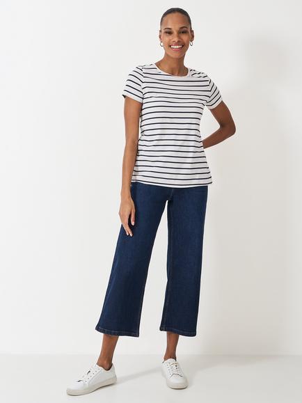 Crew Clothing Breton T-Shirt, White, White