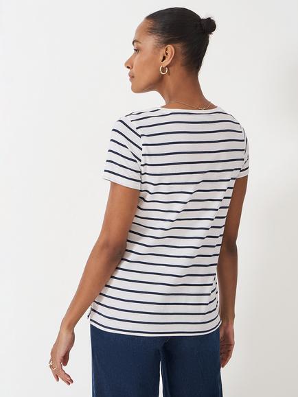 Crew Clothing Breton T-Shirt, White - view 2, White