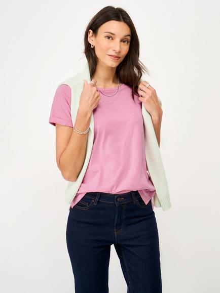 Crew Clothing Perfect Slub T-Shirt, Bright Pink