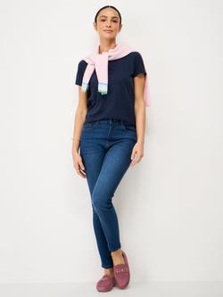 Crew Clothing Perfect Slub T-Shirt, Navy Blue