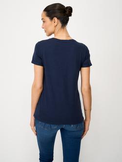 Crew Clothing Perfect Slub T-Shirt - view 2, Navy Blue