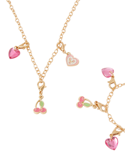 Angels by Accessorize Kids' Cherry and Heart Jewellery Set, Multi - view 2, Multi