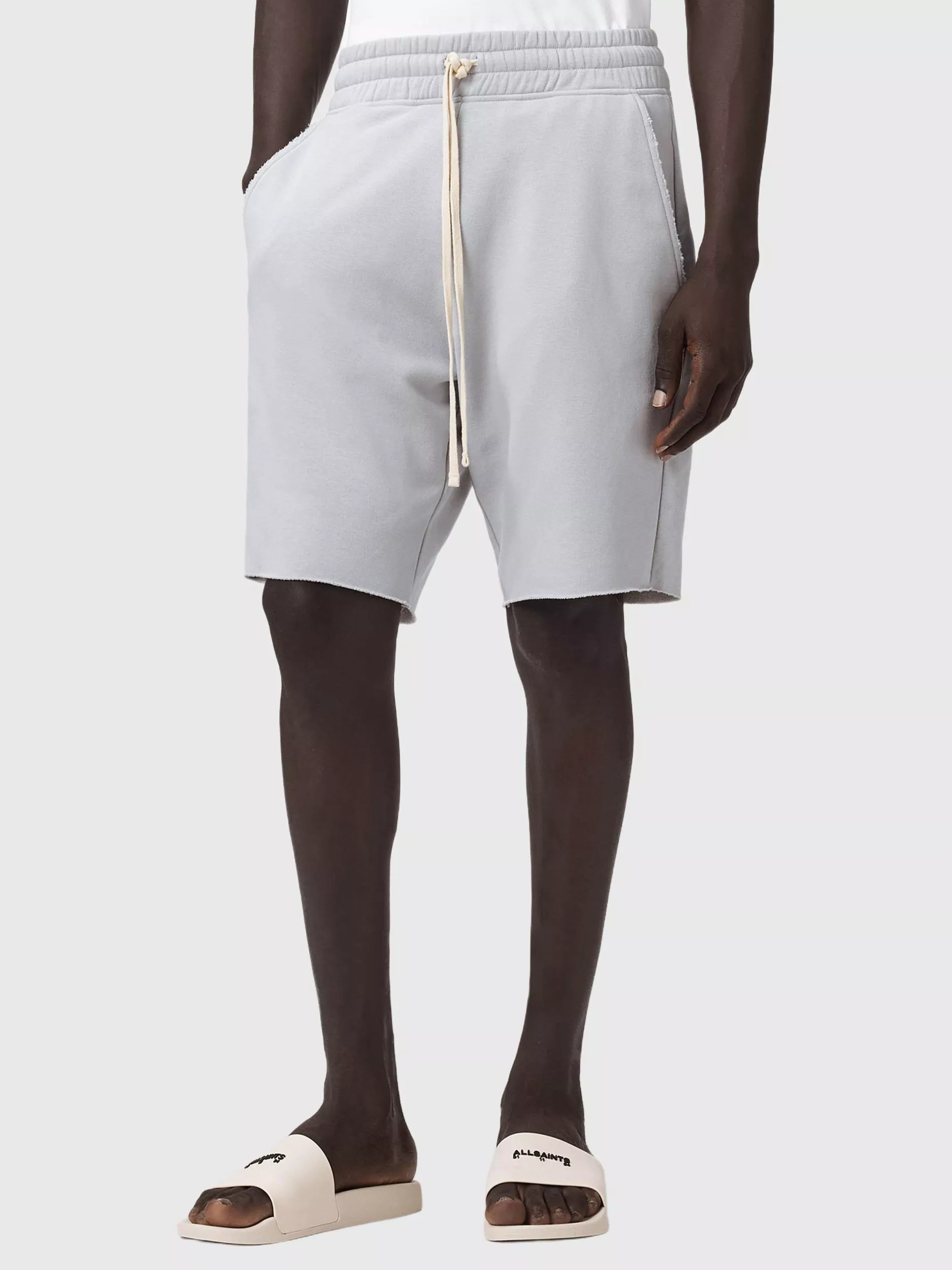 AllSaints Helix Straight Fit Sweat Shorts, Soft Ash Grey