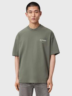 AllSaints Underground Organic Cotton Short Sleeve Crew Neck T-Shirt, Maple Green