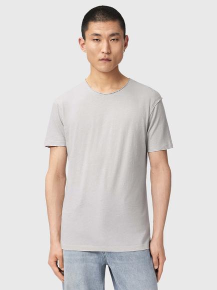AllSaints Figure Crew Neck Cotton T-Shirt, Grey Mid, Grey Mid