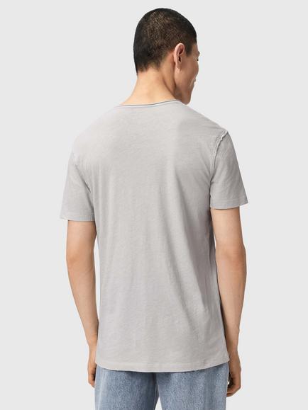 AllSaints Figure Crew Neck Cotton T-Shirt, Grey Mid - view 2, Grey Mid
